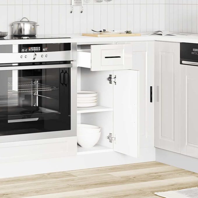 vidaXL - Onderkast - "Porto" - bewerkt - hout - hoogglans - wit