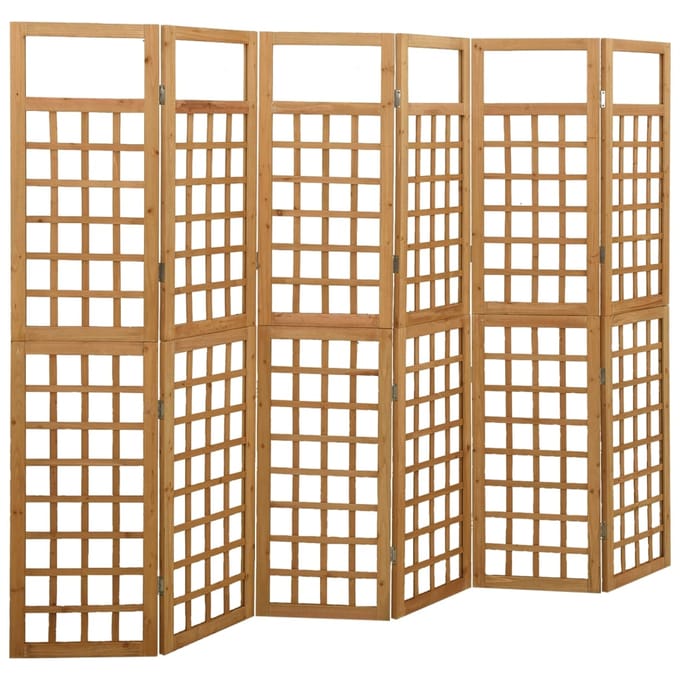 vidaXL - Kamerscherm/trellis - met - 6 - panelen - 242,5x180 - cm - vurenhout