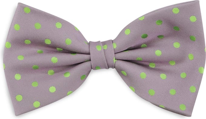 We Love Ties - Strikken - Strik Satin Dot - taupe / groen