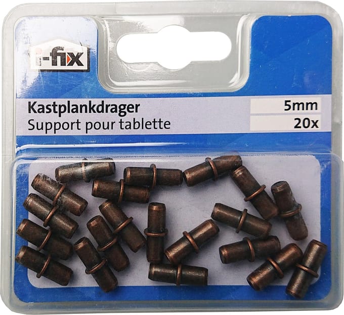 I-FIX kastplankdrager | 5 mm | vintage brons look | 20 stuks
