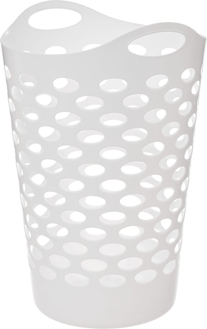 5Five Flexibele wasmand/opbergmand - rond - wit - 75 liter - D41 x H66 cm