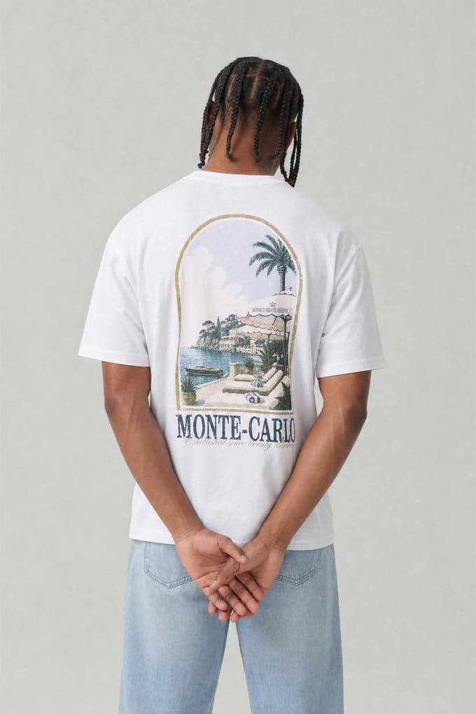 Wit Oversized T-shirt Met Monte Carlo Print | White | Size 2XL