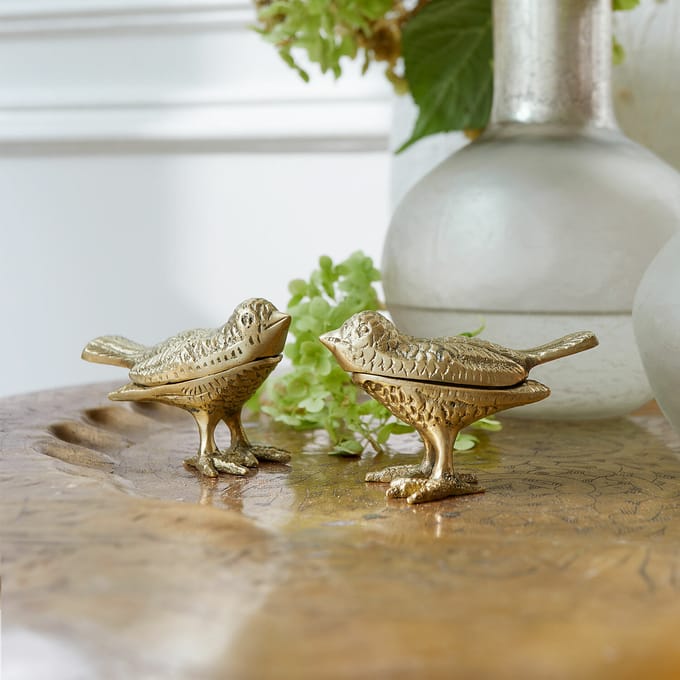 LOBERON Siervogel set van 2 Fairydell antiekmessing