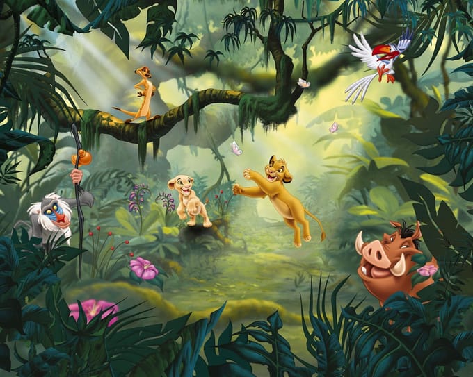 Fotobehang Lion King Hakuna Matata - Meerkleurig - 2,80m X 350cm