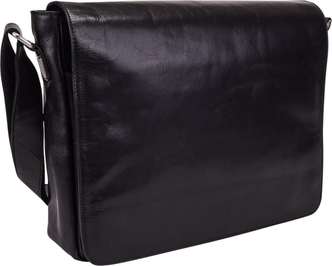 Leonhard Heyden Cambridge messenger L 13 inch - Zwart