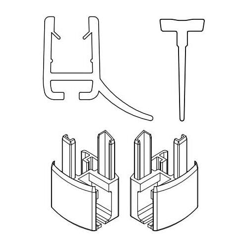 HSK Exclusive water deflector profile set for round shower, complete E85059-4