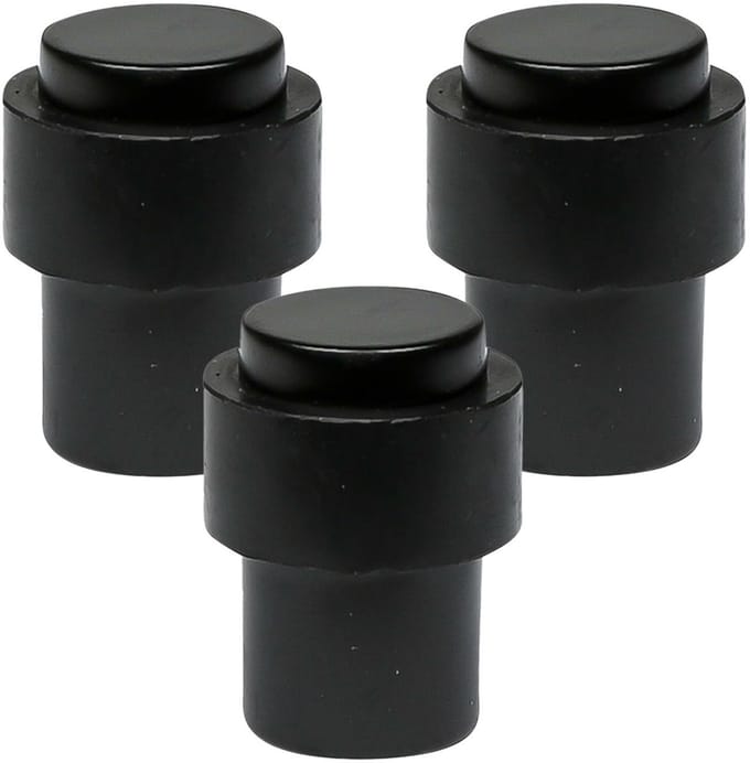 Benson Deurstopper - 3x - zwart - met schroef montage - H4 x D3 cm - deurbuffer