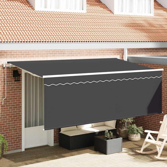 vidaXL - Uitschuifbare - luifel - Antraciet - 350 - x - 200 - cm
