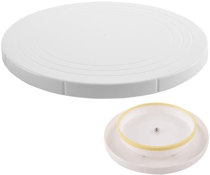 Orion - Draaibare Taartschaal - 27 cm - Wit - Antislip