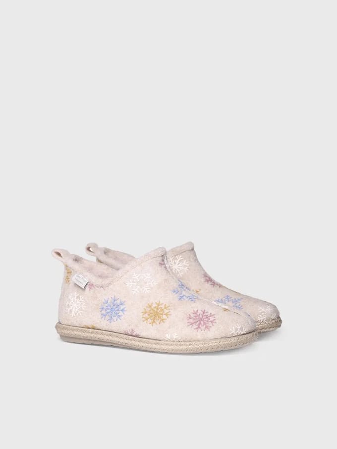 Damesslipper van vilt met enkelbandje | DUNA-CP