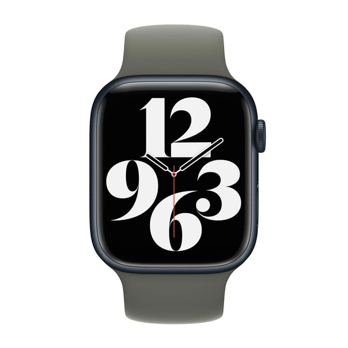 Apple Siliconen solobandje voor de Apple Watch | 44/45/46/49 mm - Maat 1 - Olive