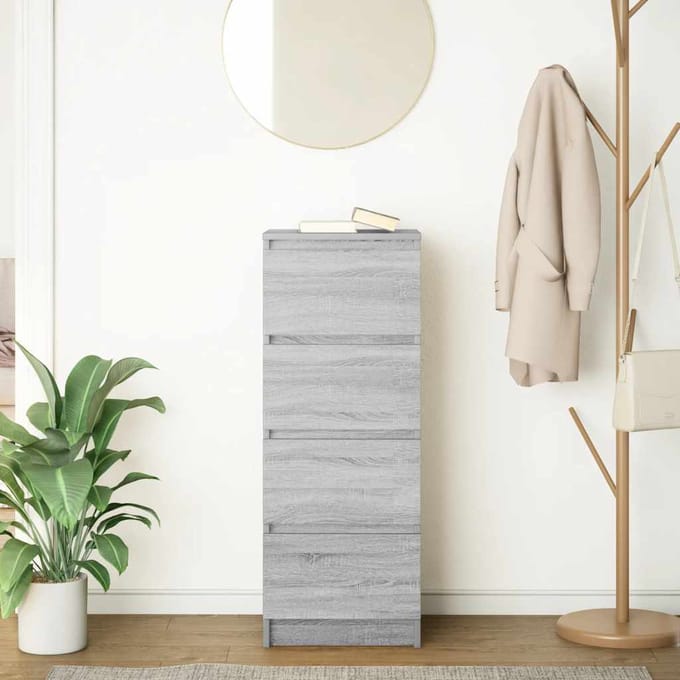 vidaXL - Dressoir - 37,5x35x99 - cm - spaanplaat - grijs - sonoma
