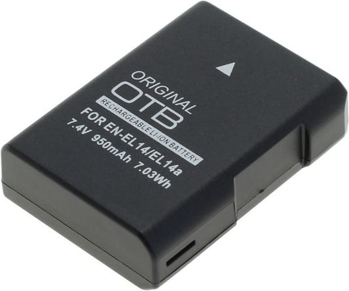 Camera accu compatibel met Nikon EN-EL14 en EN-EL14a / 950 mAh