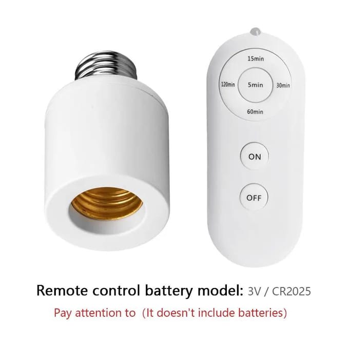 Culot de lampe à vis E27 avec télécommande, minuteur intelligent, support d'ampoule AC85-265V, interrupteur minuteur 5 vitesses, support de lampe LED, environnement 4 pcs white