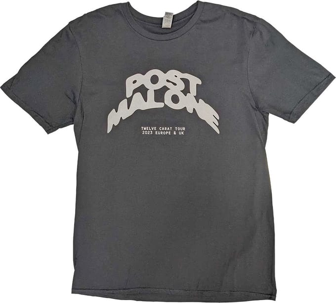 Post Malone - Curved Logo 2023 Tour Dates Heren T-shirt - M - Zwart