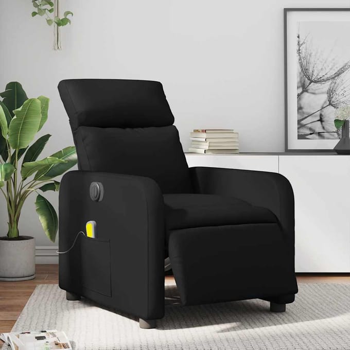 vidaXL - Massagestoel - verstelbaar - elektrisch - kunstleer - zwart