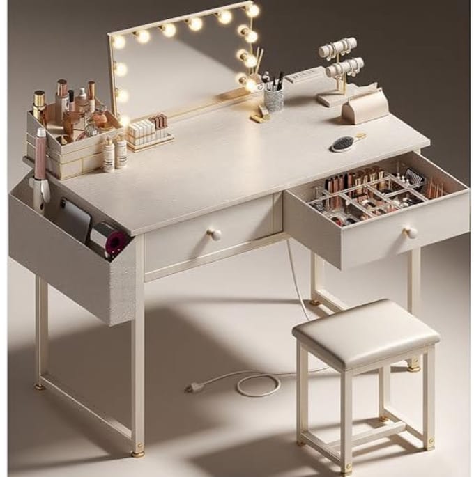 Moderne make-up kaptafel set zonder spiegel voor meisjes