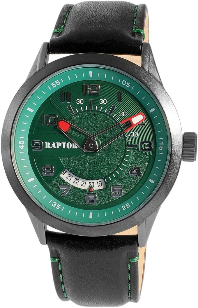 Raptor herenhorloge echt leer Yava, datumaanduiding