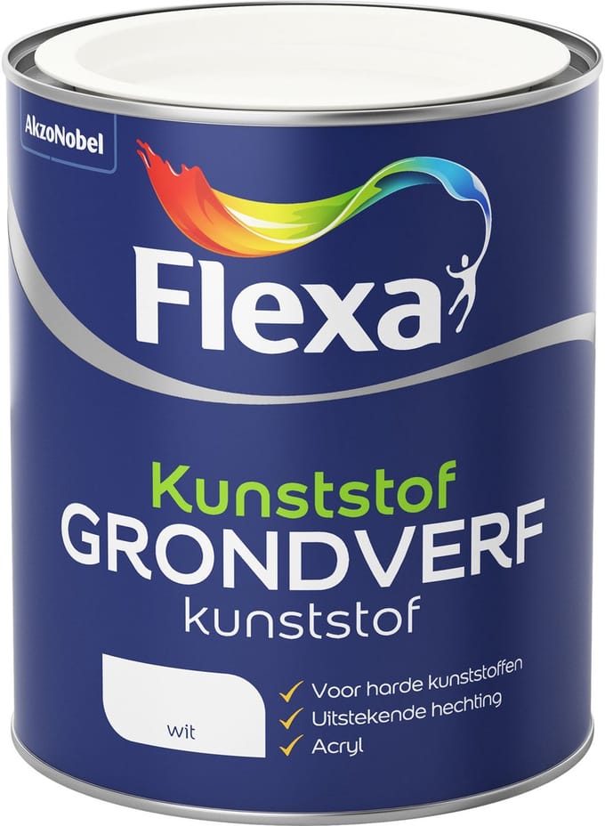 Flexa - Grondverf Kunststof - Wit - 750 Ml