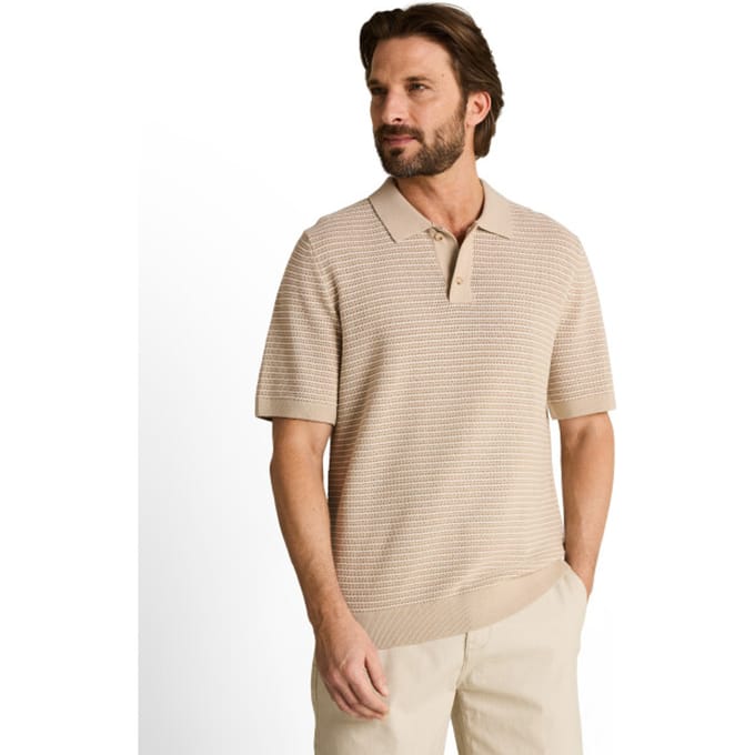 regular fit poloshirt van een katoen in gebreide look