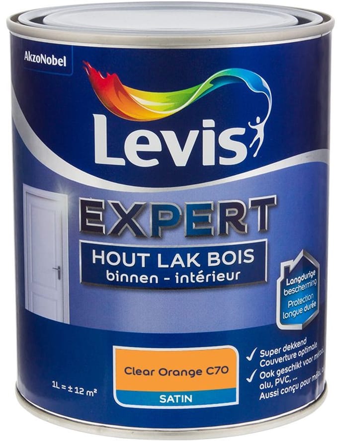 Levis - Expert Hout Lak Binnen Satin Mix - Clear Orange C70 - Mengverf - 1 L