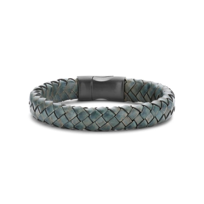 Frank 1967 bracelet vintage green braided leather 20cm ipb
