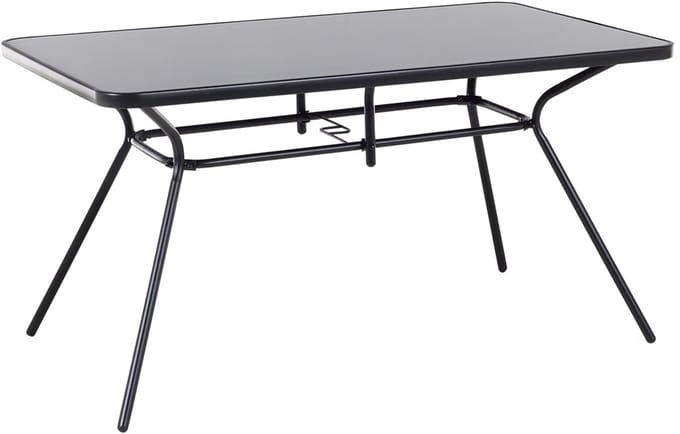 LIVO - Tuintafel - Zwart - 80 x 140 cm - Staal