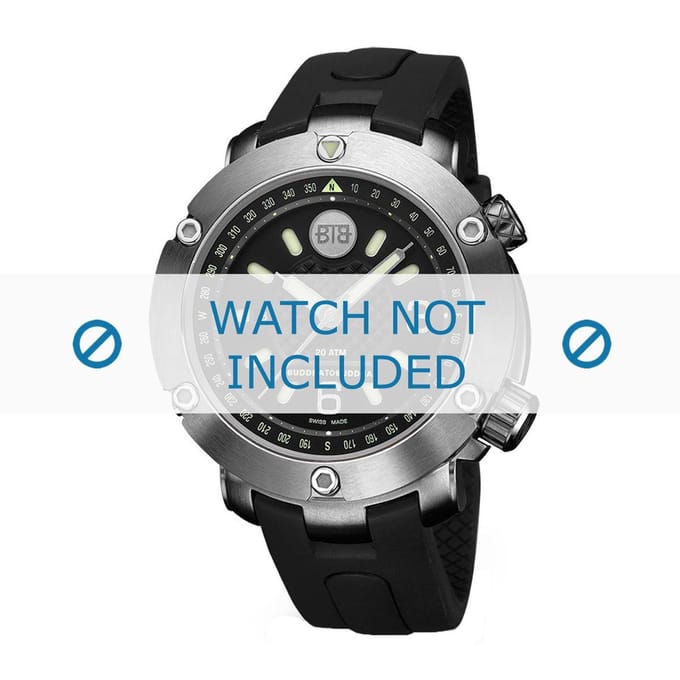 Buddha to Buddha Horlogeband BTB.M.D.3H.03 Rubber Zwart 21mm