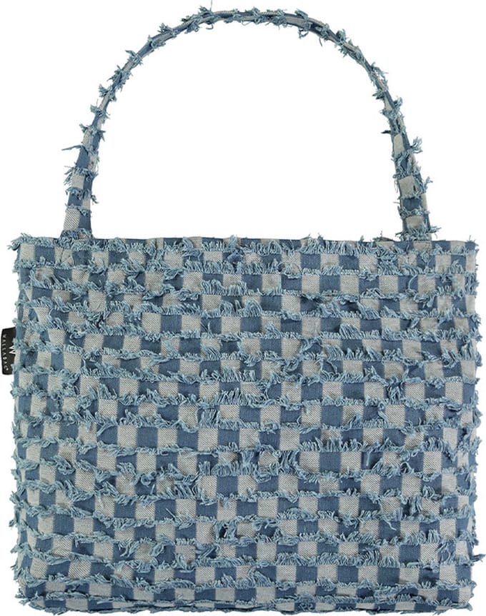 Wallabag - Tote Bag - Luiertas - Shopper - Mom Bag Denim Check Blue