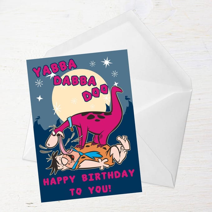 Flintstones Happy Birthday Greetings Card - Large Card