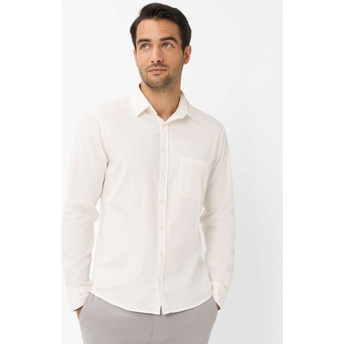 Brax Heren Overhemd  Style HAROLD chalk white, crèmewit, maat M
