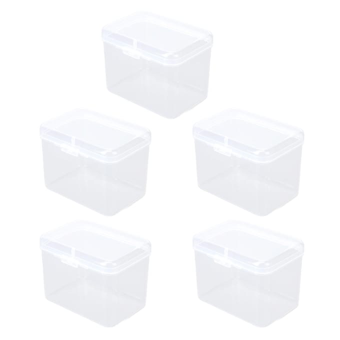 5 STUKS Spons Transparante Opbergdoos Multifunctionele Draagbare Doorzichtige Kleine Plastic Container white