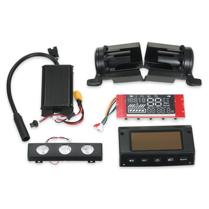 Elektrische scooter 36V 350W borstelloze motorcontroller Digitaal displaypaneel Cover koplamp elektrisch zilver