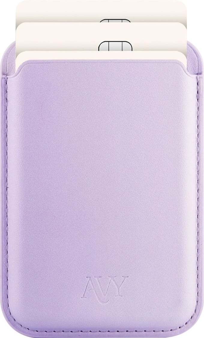 AVY Magnetische Kaarthouder | Compatibel met MagSafe | Ruimte voor 3 Pasjes | Pasjeshouder Wallet | Lavender Glow