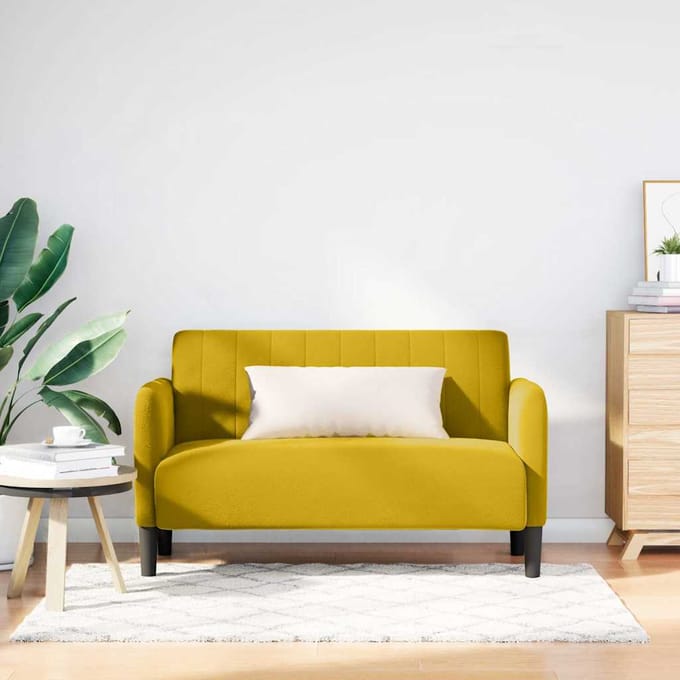 vidaXL - Loveseat - bank - 109 - cm - fluweel - geel