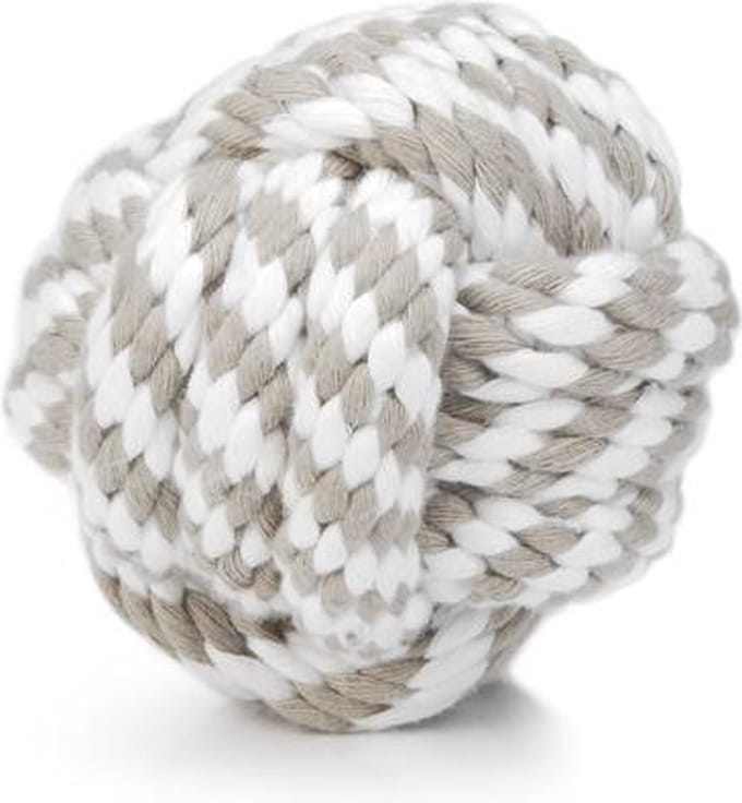 Beeztees Touwbal - Hondenspeelgoed - Beige/Wit - 10 cm