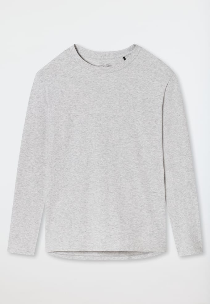 SCHIESSER Mix+Relax T-shirt - dames shirt lange mouwen grijs-gemeleerd