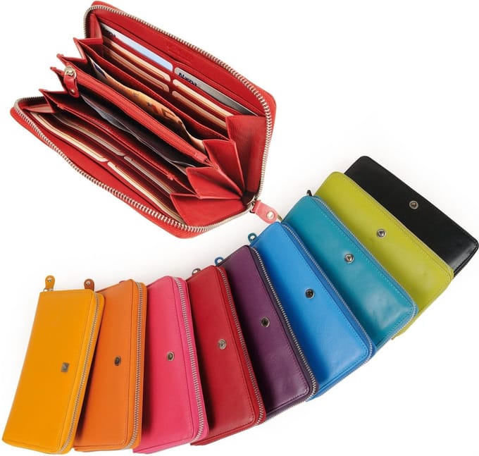 Greenburry Sponsachtige portefeuille leer 19 cm - Dames - Horizontaal - orange