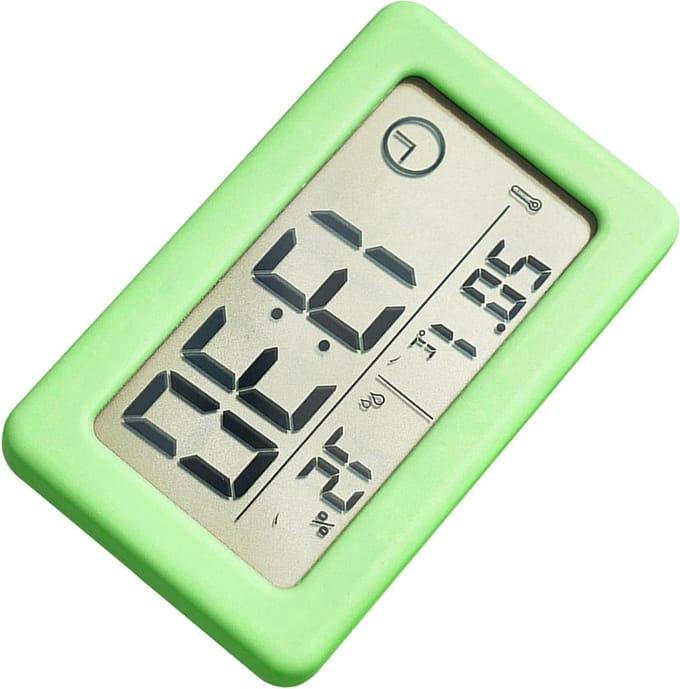 Digitale Klok - Thermometer Hygrometer - Ruimte Comfort - Groot LCD-scherm - 96 x 58 cm - Groen