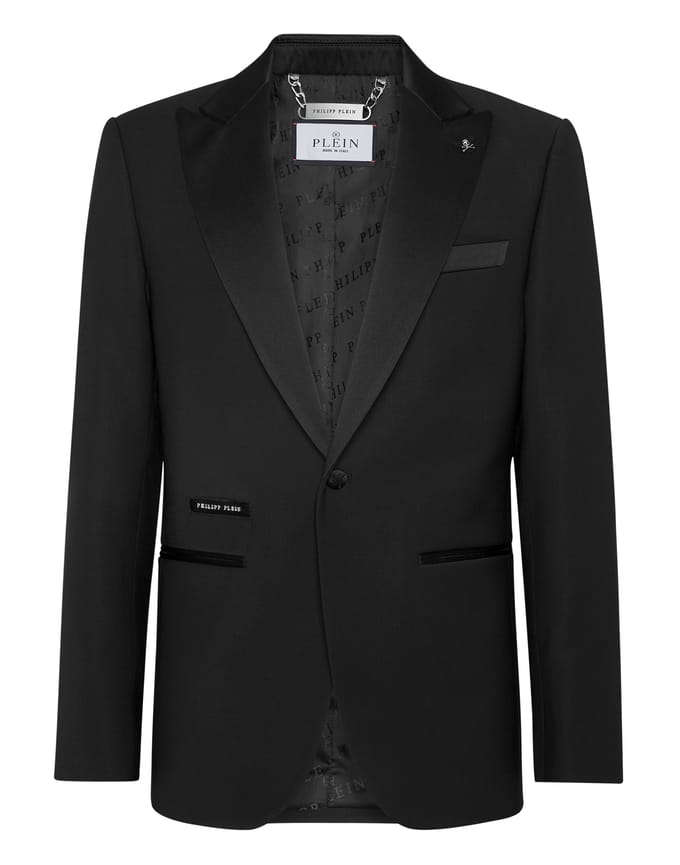 Blazer Met Één Knoop Slim Fit Gothic Plein