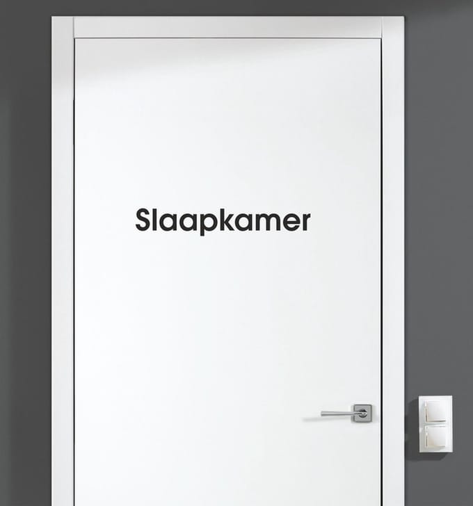 Deursticker - Slaapkamer - Zwart 23x3,5