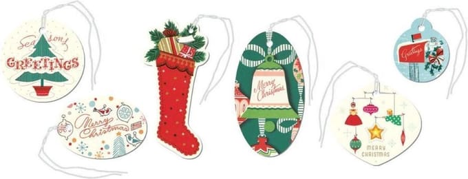 Vintage Christmas gift tags - Cavallini & Co - Kerst Labels 36 stuks