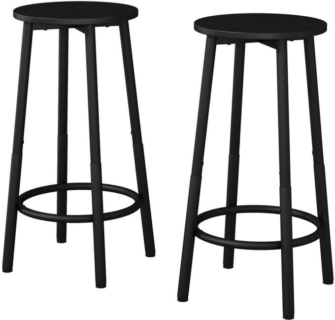 Vicco Edmonton Barkrukken set van 2 – 31.5 x 64 cm 2 delen Zwart