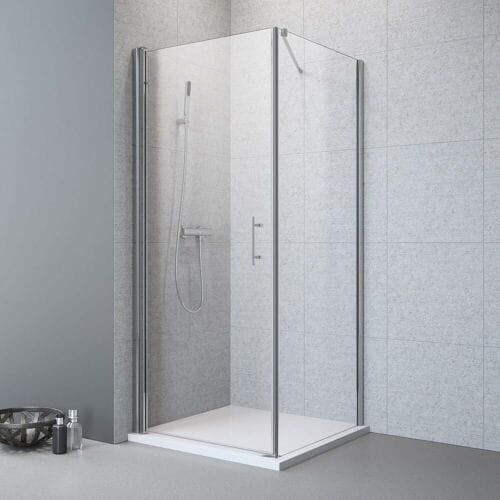 Megabad Profi Collection Planplus hinged door with side panel 80 x 80 x 195 cm stop left MBPPDTSD80L