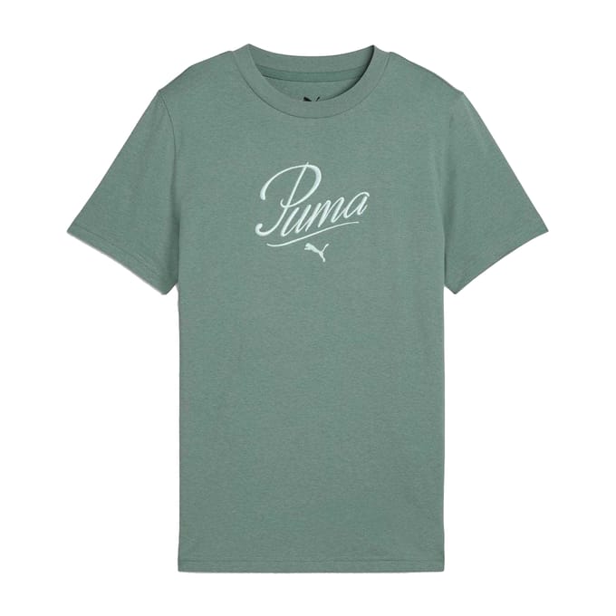 Puma Kinderen/Kinderen Script T-Shirt (Groen)