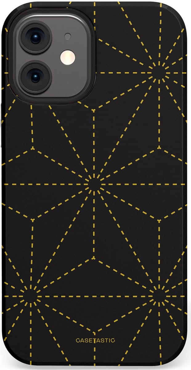 Casetastic hoesje geschikt voor Apple iPhone 12 Mini - Dubbellaagse bescherming - Vouwlijn - Fashion Case - Zwart