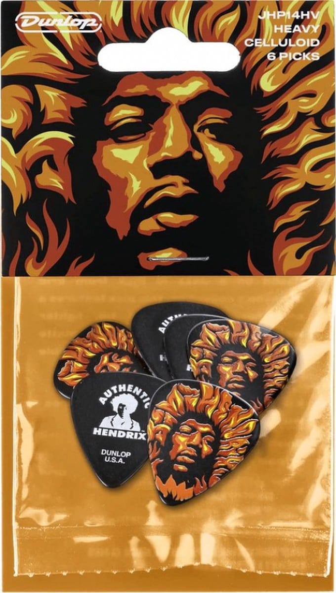 Jim Dunlop Jimi Hendrix Fire - Plectrums - Heavy - Player's Pack 6 Stuks