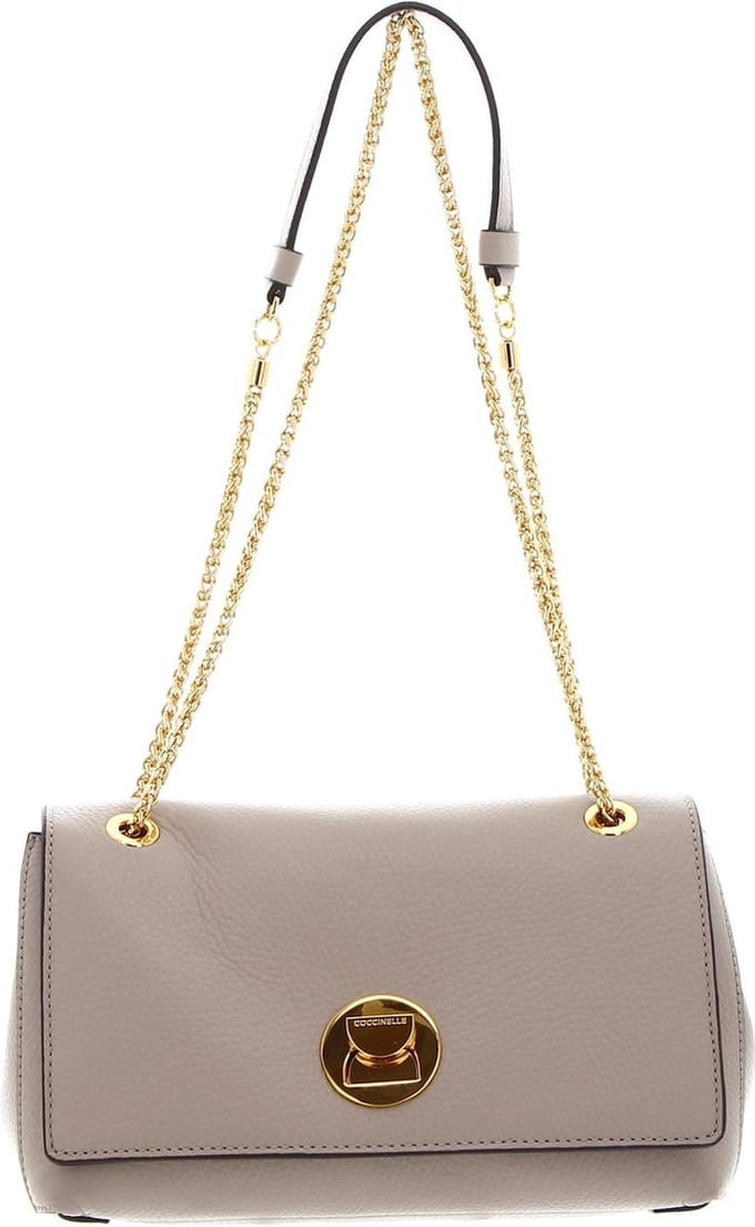 COCCINELLE Leren Schoudertas Liya Shoulder Bag Powder Pink Beige