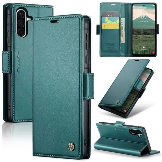 CaseMe Wallet Case met RFID Bescherming en Magneetsluiting voor Galaxy A56 5G _ Groen