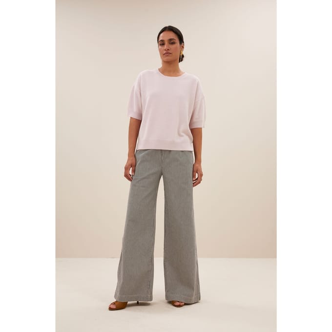 By-Bar Holly Ss Pullover Oyster Maat: M | Sweaters Outlet | Dames | Beige